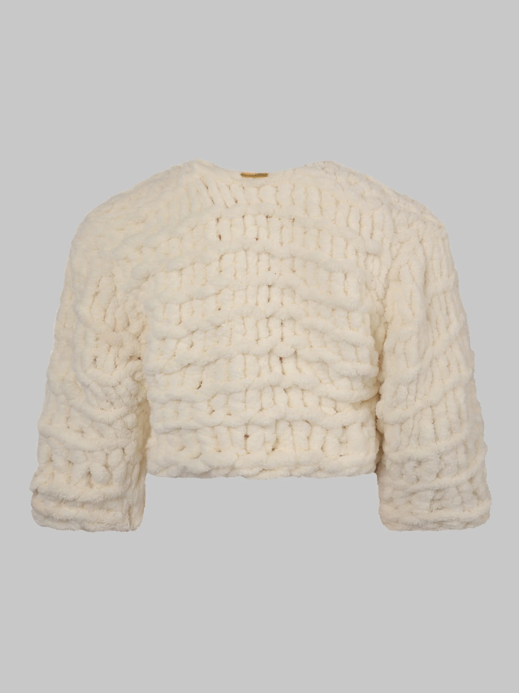 STYLE “LADY VANISHED” HAND KNITTED CHENILLE BOLERO