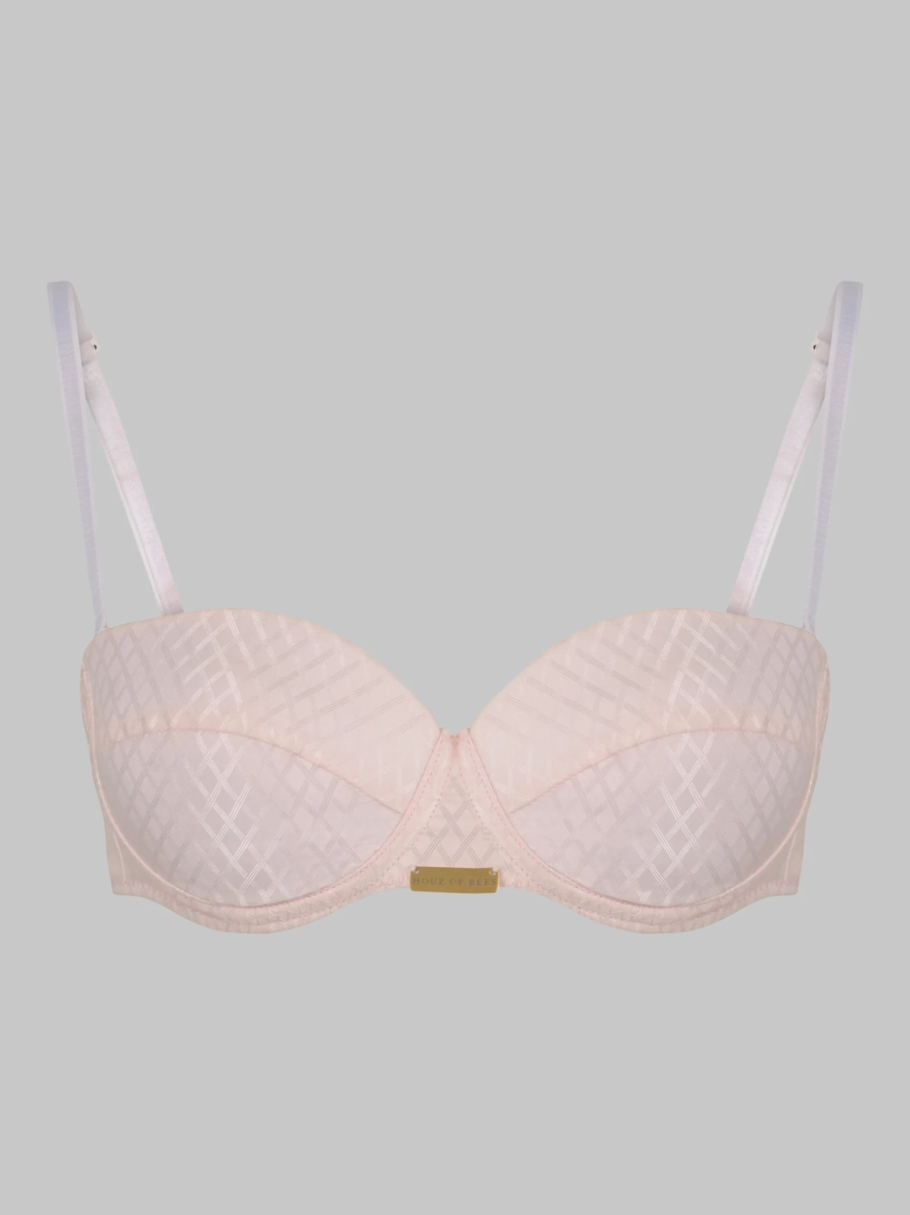 STYLE PEEK A BOO UNDERWIRED BRA TOP PINK STRIPE