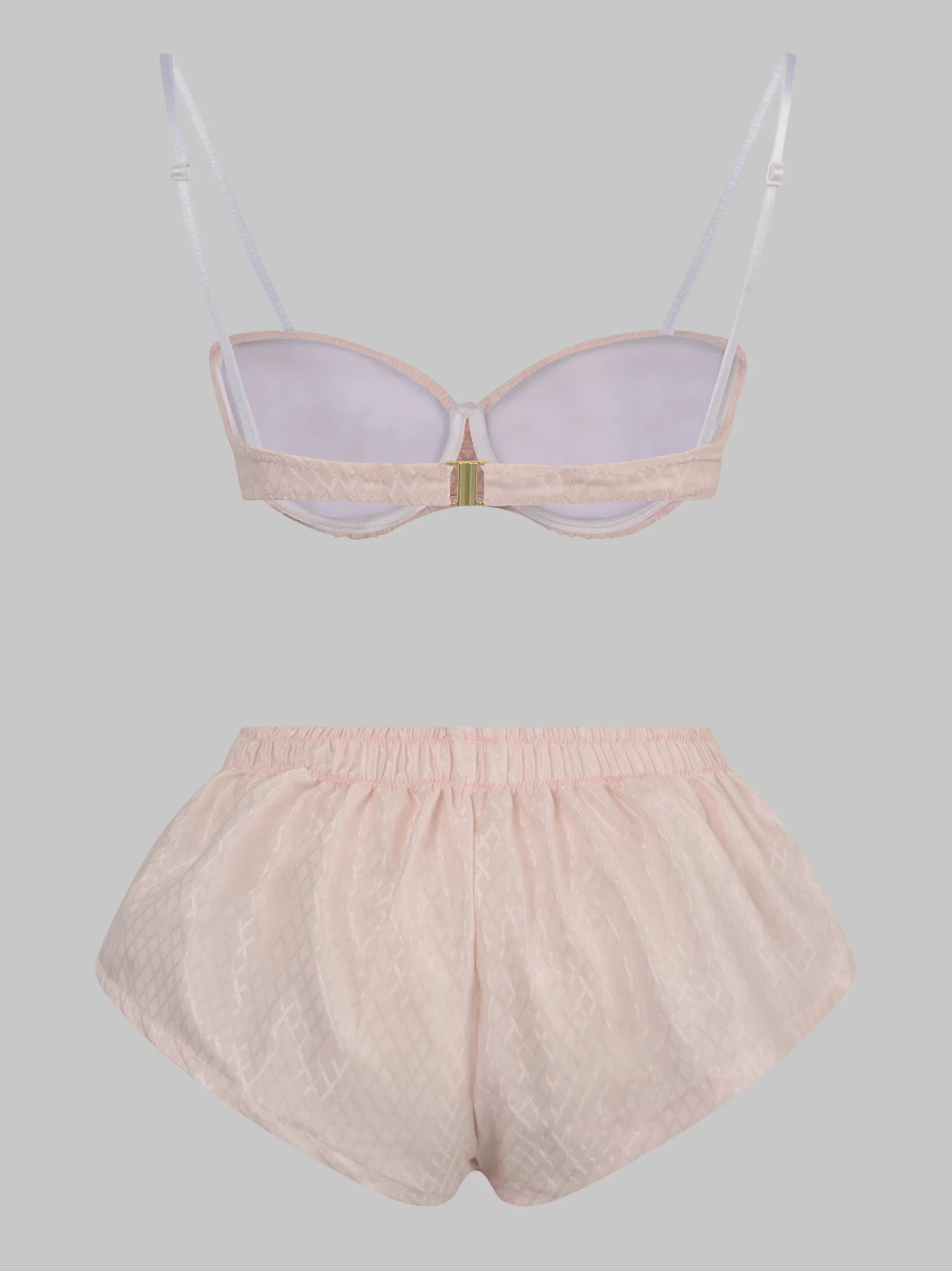 STYLE PEEK A BOO UNDERWIRED BRA TOP PINK STRIPE