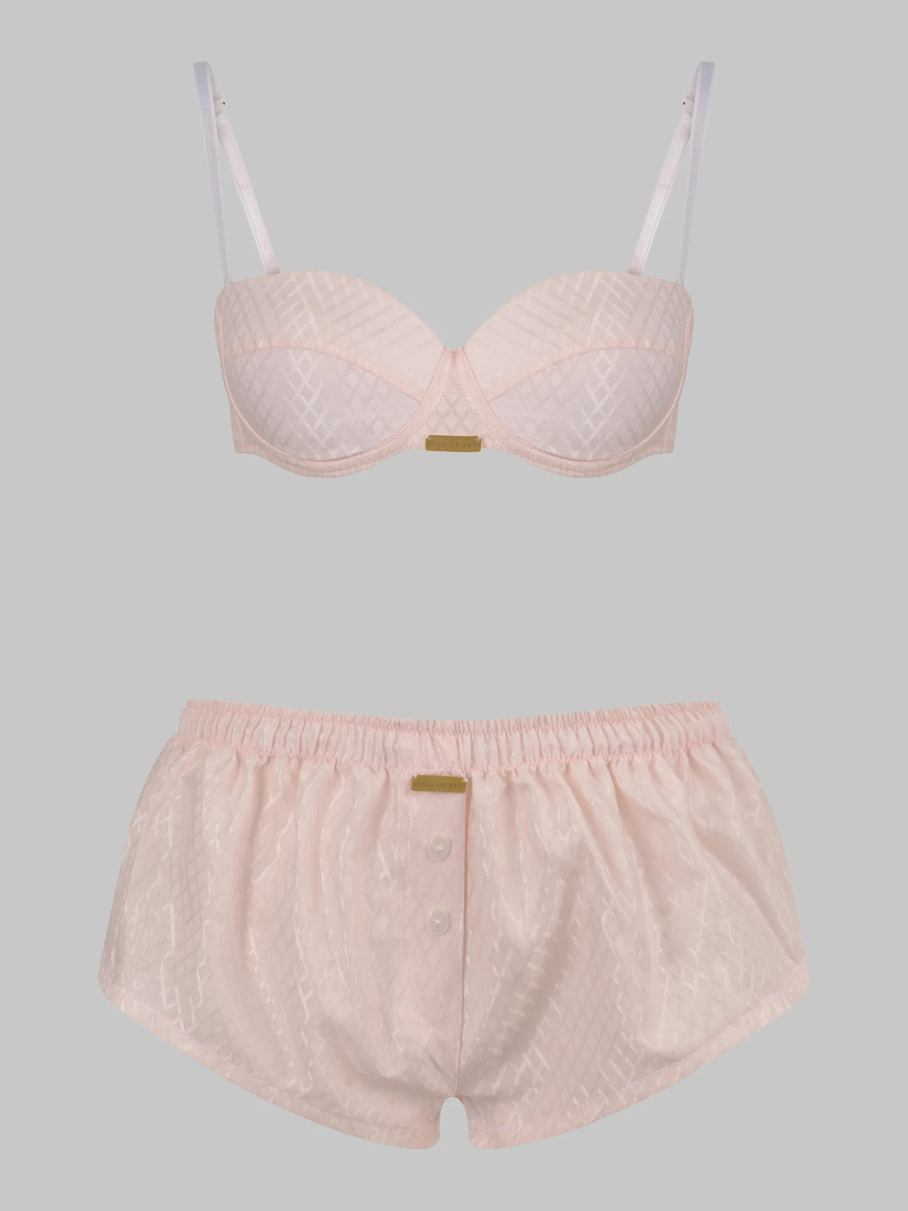 STYLE PEEK A BOO UNDERWIRED BRA TOP PINK STRIPE