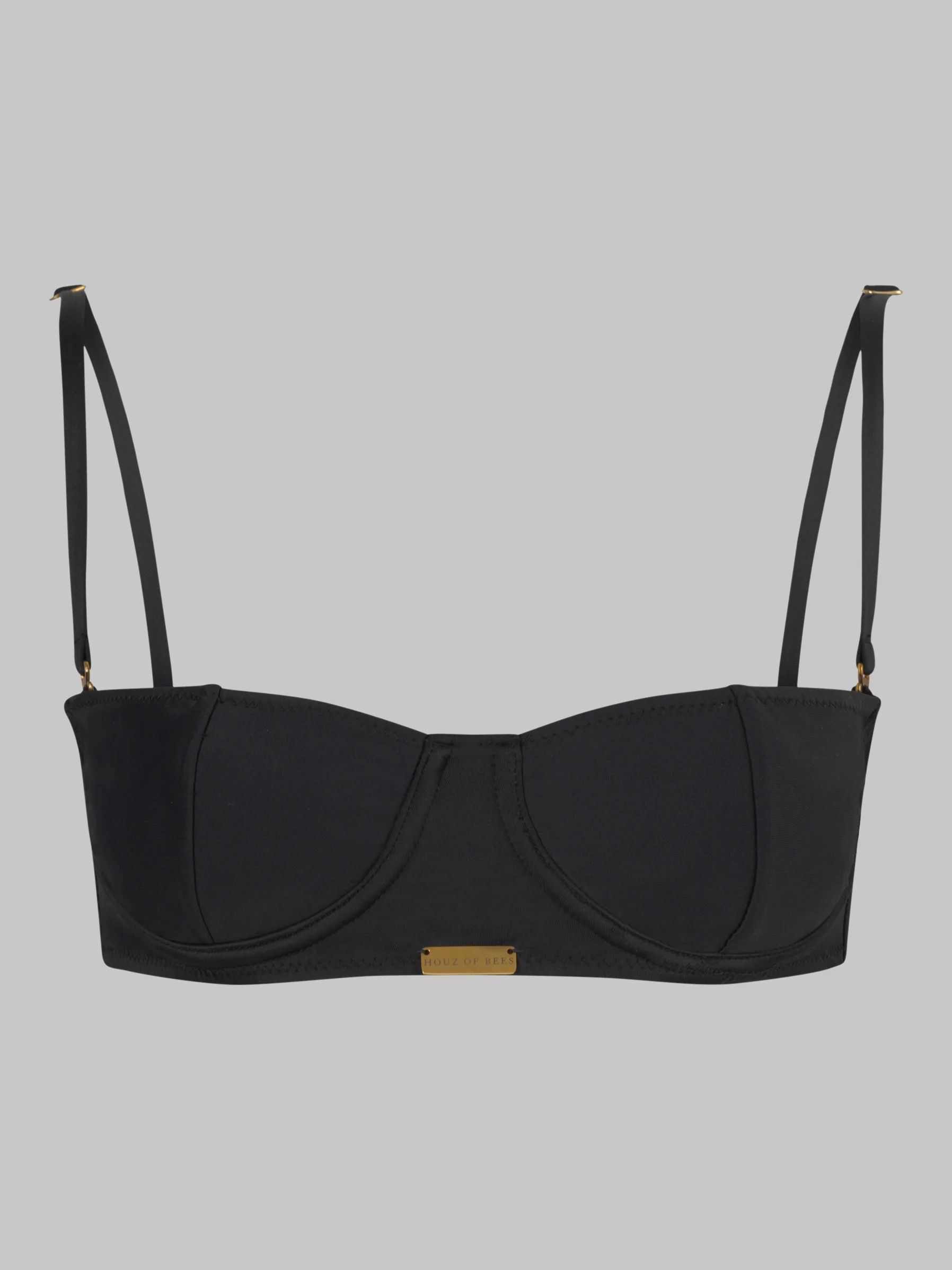 STYLE “SUSHI GANG” UNDERWIRED BALCONETTE BIKINI TOP BLACK 1