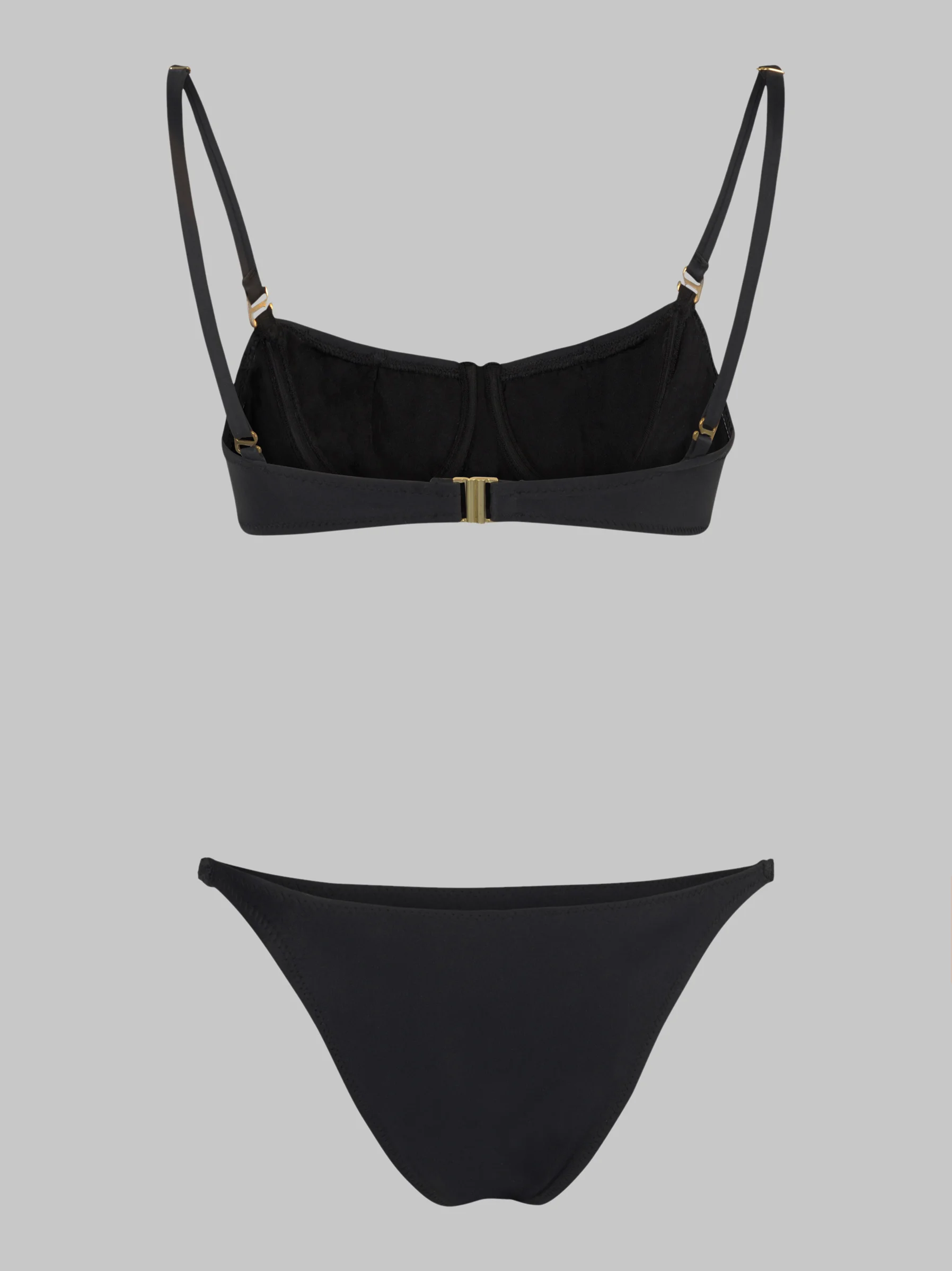 STYLE “SUSHI GANG” UNDERWIRED BALCONETTE BIKINI TOP BLACK 3